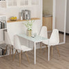 Tavolo Moderno Rettangolare Struttura in Metallo e Piano in Vetro Temperato - Bianco JH3835-479WTJH3