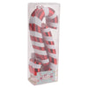 Pendenti Bastoncino di Zucchero rosso e bianco, motivo a strisce, decorazione da 17 cm, set da 4 pezzi