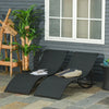 Set 2 Sdraio da Giardino Pieghevoli, Lettino Prendisole in Alluminio e Textilene, 61x165x63cm 84B-540