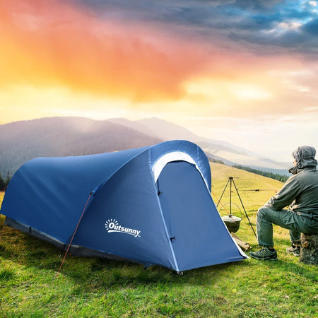 Tenda da Campeggio in Poliestere e Tessuto Oxford con Gancio Interno e Finestre a Rete, 265x140x95 cm PL8A20-302V00LBPL9