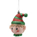 Pendaglio per albero di Natale Testa di elfo appendibile con cordina, da 11,5 cm