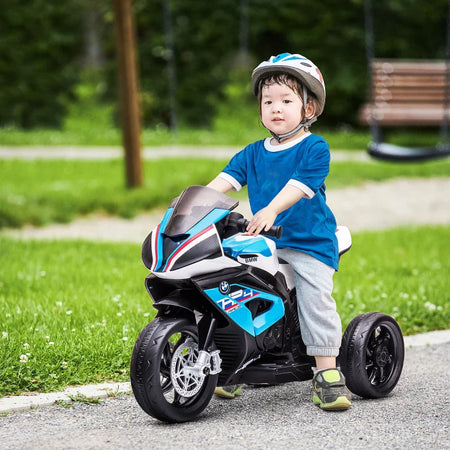 Moto per Bambini 18-60 Mesi Modello BMW HP4 con Fari, Musica e Pedali, in PP e Metallo, 82.5x42x54 cm, Blu QW3370-211V90BUQW3