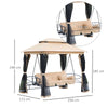 Dondolo da Giardino 3 Posti Lettino e Gazebo Design 3 in 1 con Tettuccio, 256x172x248cm, Beige 84A-056