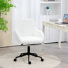 Sedia da Ufficio in Tessuto con Altezza Regolabile, Seduta Girevole e Ruote, Bianco HU8921-713V00WTHU8