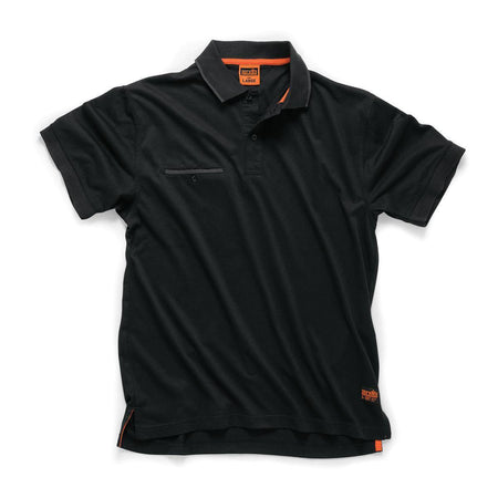 Polo da lavoro Scruffs grigia o nera in tessuto leggero e taschino sul petto scruffs hardwear