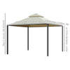 Gazebo da Giardino 3 x 3m con 4 Tende Laterali e Doppio Tetto Beige 84C-033
