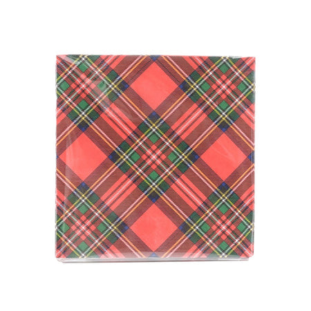 Tovaglioli natalizi "Tartan" 33 x 33 cm decorazione per tavola di Natale, confezione da 20 tovaglioli