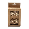 Set di 4 portatovaglioli in metallo, color oro, per tavola natalizia, 5 x 5 cm