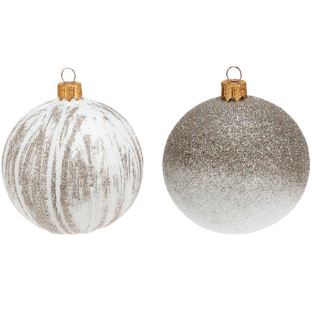 Palline per albero di Natale decorato, in Vetro, Glitterate, da Ø 100 mm, 6 pezzi
