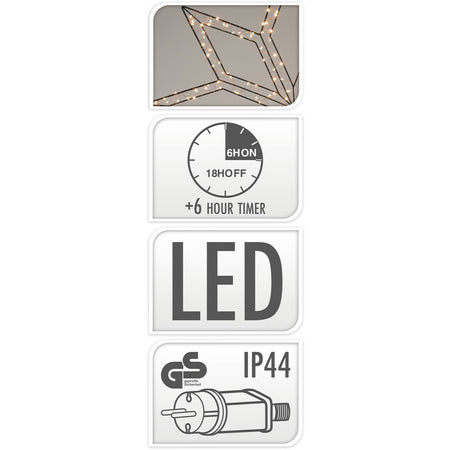 Figura luminosa Fiocco pendente da 300 LED, per esterno, da 74 cm