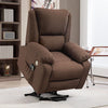 Poltrona Alzapersona Reclinabile con Poggiapiedi, in Tessuto Effetto Lino, 87x92x105 cm, Caffè OP6713-157V90CFOP6