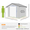 casetta utensili attrezzi esterno giardino casa armadio capanno box deposito 277x195x192cm, Grigia KT4845-031GYKT4