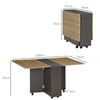 Tavolo Pieghevole da Pranzo in Truciolato con 2 Cassetti, 1 Armadietto, max. 6 Persone, 140x76x76 cm TW9835-605TW9