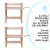 Learning Tower Bubù in legno con tavolino e lavagna, Torre di Apprendimento, Torretta Montessoriana
