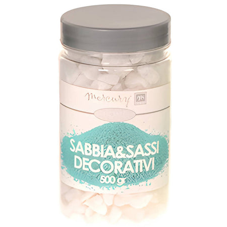 Sabbia e sassi colorati, ciottoli per interno ed esterno, confezione in barattolo da 500 gr