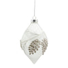Pallina per albero di Natale in vetro decorata con Pigne pendaglio decorativo bianco