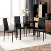 Set di 4 Sedie da Pranzo con Schienale Alto in Finta Pelle e Acciaio, 41x50x97cm, Nero TG1835-835V00BKTG1