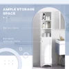 Colonna Bagno con Ripiano a 3 Livelli e Armadietto Chiuso, in MDF e Truciolato, 34x20x165 cm, Bianco RF5834-242RF5