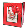 Sacchetto per confezioni regalo natalizie decorato con alberi e cavalli da 31 cm