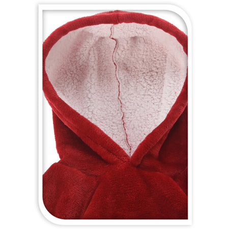 Poncho di Babbo Natale, con cappuccio, color Rosso e Bianco, per cosplay, in plastica