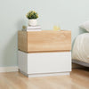 Comodino con 2 Cassetti in Legno, Design Moderno e Impilabile, 50x40x47.5cm AS3831-476NDAS3