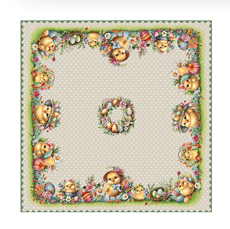 Centrotavola pasquale in gobelin 100×100 cm – Dis. Pasqua 2 Vingi