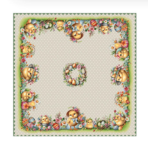 Centrotavola pasquale in gobelin 100×100 cm – Dis. Pasqua 2 Vingi