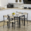 Set da Pranzo con Tavolo Rettangolare e 4 Sedie in Acciaio e MDF, Nero e Rovere GT5835-087V00BKGT5