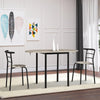 Set da Pranzo 3 Pezzi con 2 Sedie e 1 Tavolo da Pranzo Ovale in MDF e Acciaio per Spazi Limitati UH7835-644UH7