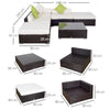 Mobili da Giardino in Rattan PE con Divano Angolare e Pouf con Cuscini telaio Set da 18 Pezzi, Marrone  100110-027BN