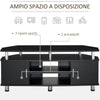 Mobile Porta TV Classico Soggiorno HOMCOM con 2 Ripiani, 2 Armadietti MDF Acciaio Inox Nero 120x39.5x52cm