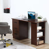 Scrivania Ufficio con  Cassetti e 3 Ripiani Reversibili in Legno, 120x49x72cm, Noce NW9836-068V01NW9