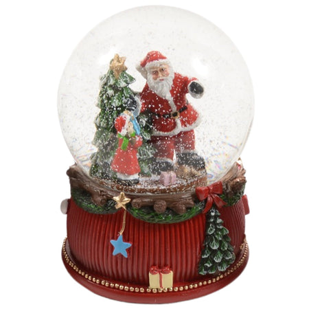 Palla di Neve con Carillon, colore rosso e bianco da 10 x 10 x h 14 cm