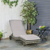 Sdraio da Giardino in Rattan PE con Schienale Regolabile e Cuscino, 207x70x70cm, Grigio 862-030GY