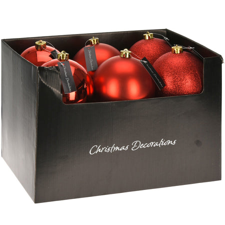 Palline per albero di Natale decorato, in Polipropilene, color Rosso, da Ø 14 cm, 6 pezzi