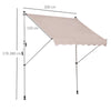 Tenda da Sole 2x1.5 m per Esterno a Rullo con Manovella e Angolazione Regolabile, Beige WD6840-182CWWD6