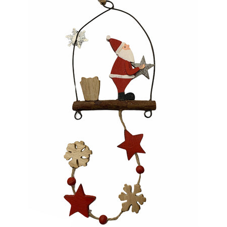 Pendaglio in legno h 50 cm, pallina per Albero di Natale addobbi natalizi