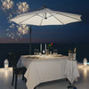 Ombrellone da Giardino a Braccio 3x2.5 m con Manovella e 8 Strisce LED a Energia Solare, Crema 84D-066CW