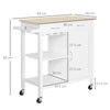 Carrello da Cucina Classico con Cassetti e Ruote in Legno Salvaspazio 89x40x84cm MN7801-069MN7