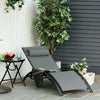Sdraio da Giardino Reclinabile su 5 Livelli con Cuscino Rimovibile, Alluminio e Texteline, 171x64x82cm Grigio 84B-179V01CG