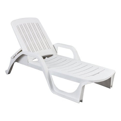 Lettino in resina Bianco impilabile Zanzibar da Mare e Piscina 190 cm