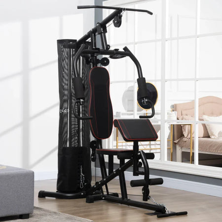 Stazione Fitness con Pesi da 45kg in Acciaio per Allenamento a Casa, 170x104x205cm, Nero ZX8A91-234V00BKZX8