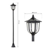Lampione da Esterni con 6 Luci Led e Pannelli Solari Impermeabile Accensione Automatica Durata 6 Ore Altezza 177cm  XC3B30-006XC3