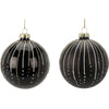 Palline per albero di Natale decorato, in Vetro, Glitterate con Righe, da Ø 80 mm, 12 pezzi
