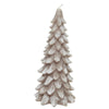 Candela a forma di Albero decorativa in cera innevato da Ø 8 x h 16,50 cm