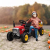 Trattore Elettrico per Bambini 3-6 Anni con Rimorchio Rimovibile, Batteria 12V e Telecomando, Rosso DF5370-281V90RDDF5