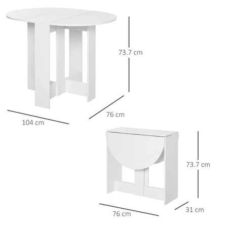 Tavolino Pranzo Tavolo Consolle in Legno Salvaspazio 2 3 persone Pieghevole Bianco TU2835-319TU2 , soggiorno salotto basso nero bianco marrone grigio design moderno sala moderno alto divano camera legno vetro rotondo cucina