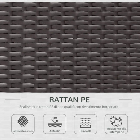 Salotto da Giardino in Rattan da 7 Pezzi con Tavolino e Divano Modulabile con Cuscini, Crema 860-020