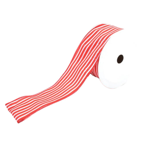 Nastro in tessuto decorativo, colore rosso e bianco, per confezioni regalo
