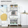credenza alta cucina Mobile Dispensa Alto con 2 Armadietti, Ripiani Regolabili e Piano d'Appoggio, in MDF, 70x40x164 cm, Bianco , mobile multiuso ingresso camera bagno F835-343A